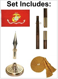 Indoor Nylon Marine Corps Flag Set