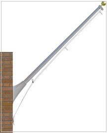 Commercial Wall Mount Flagpoles Outrigger