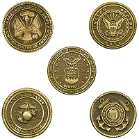 Bronze Grave Markers for All 5 U.S. Armed Services Branches